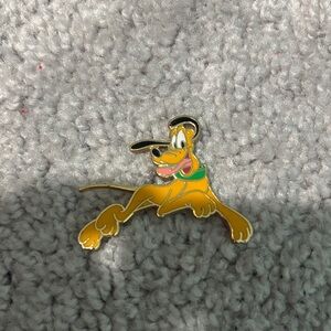Vintage Disney Pluto Character Pin in Yellow and Green